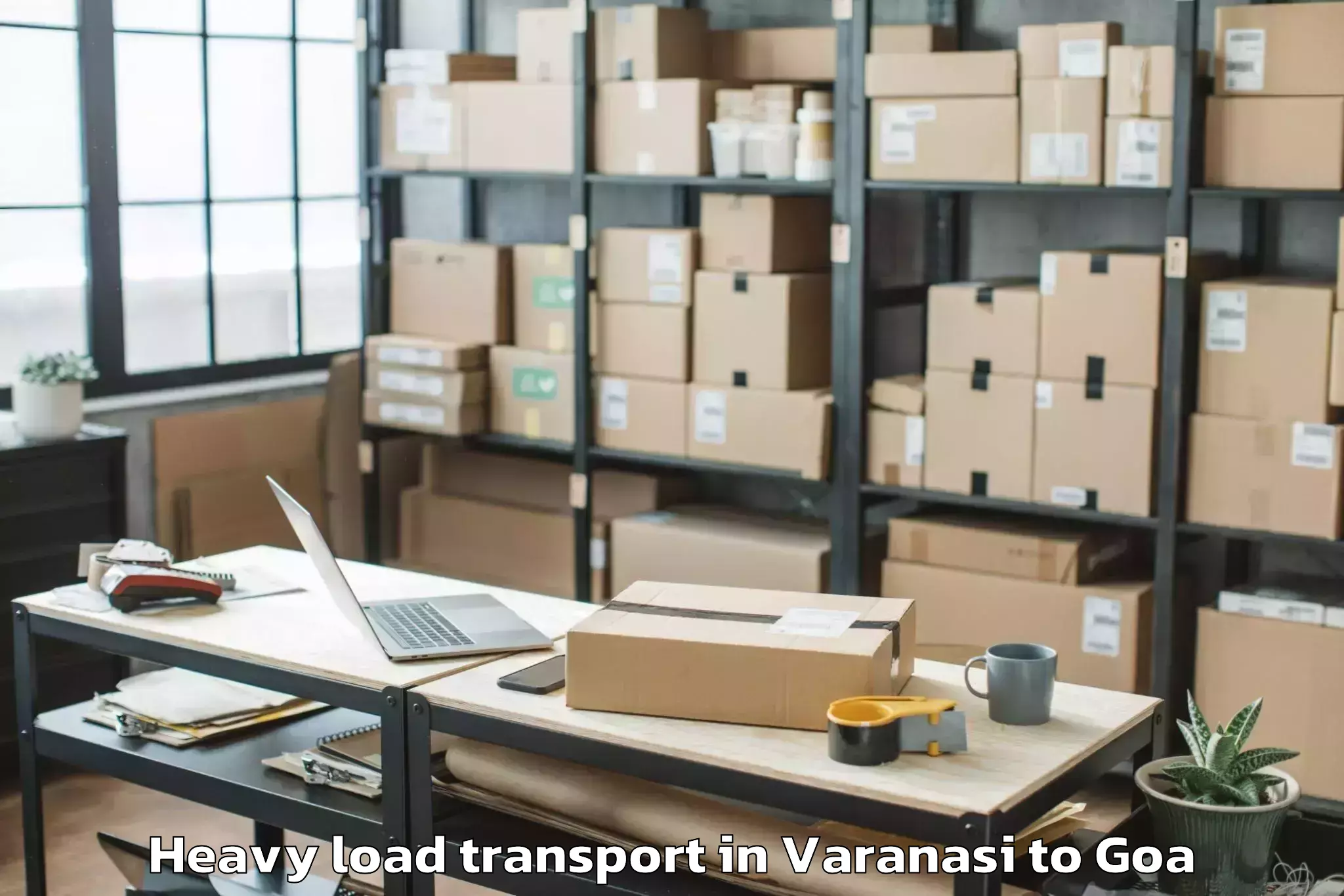 Book Varanasi to Chandor Heavy Load Transport Online